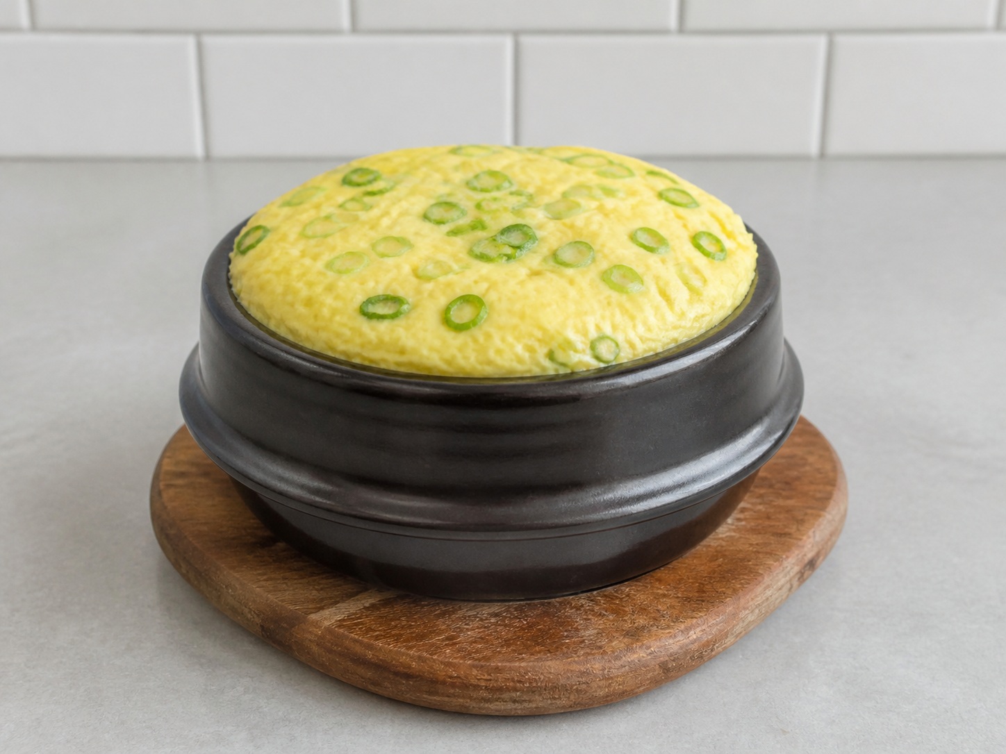Korean Earthenware Steamed Egg — finished dish