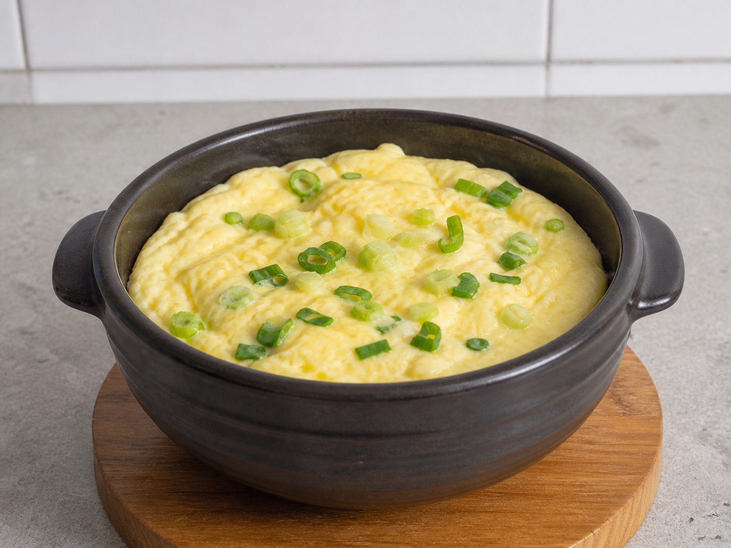 Korean Earthenware Steamed Egg — Rest and serve