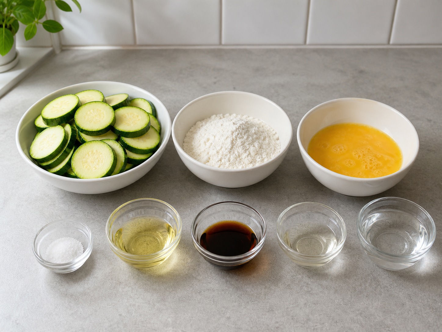 Korean Hobak Jeon Zucchini Pancakes complete ingredient overview