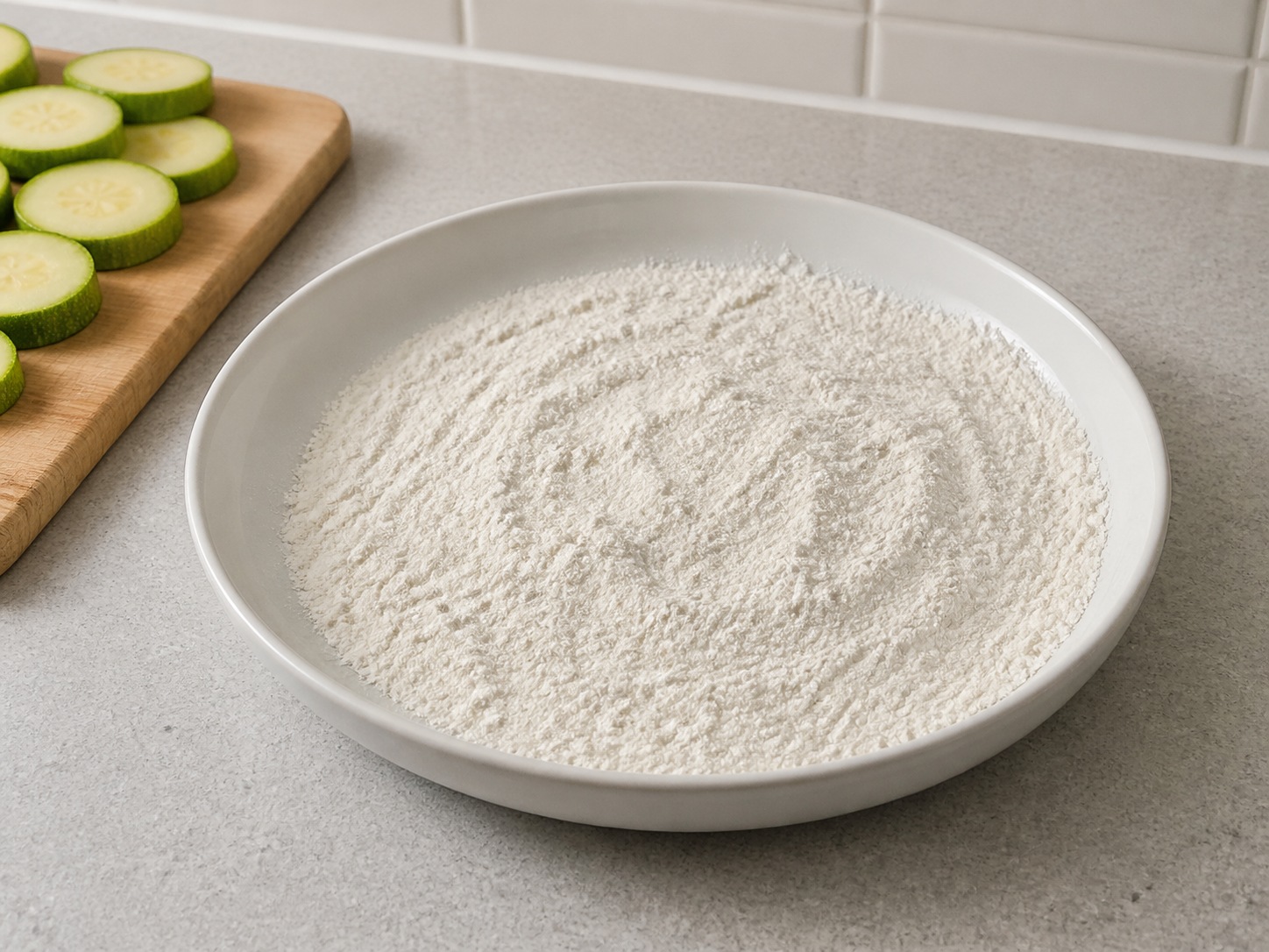 Korean Hobak Jeon Zucchini Pancakes: Prepare the flour