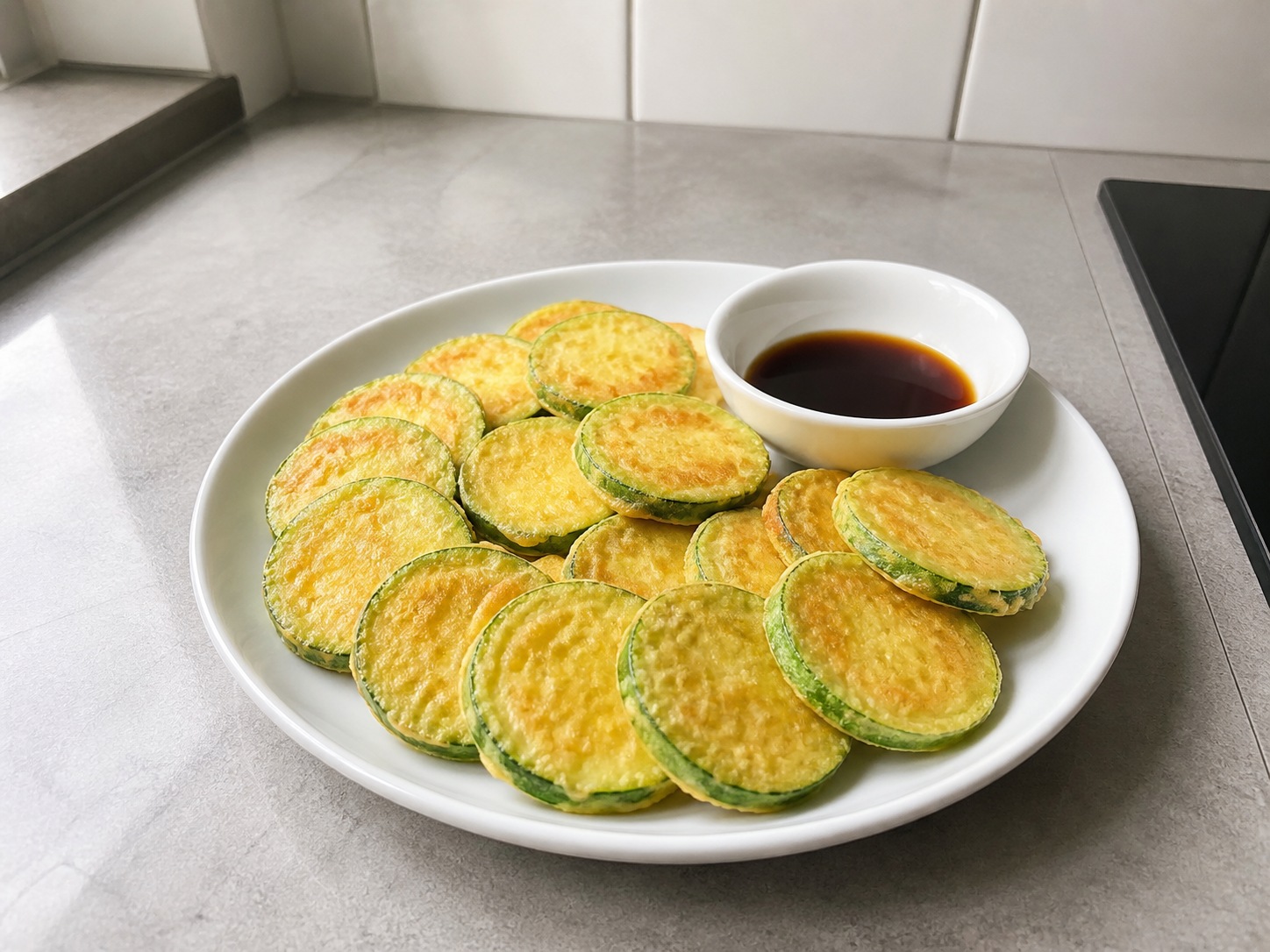 Korean Hobak Jeon Zucchini Pancakes: Drain and serve