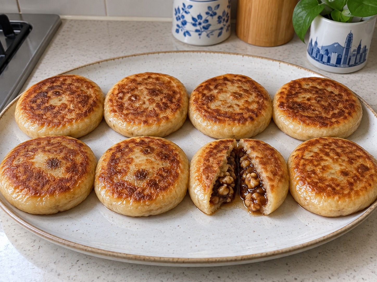 Korean Hotteok na may Brown Sugar — natapos na ulam