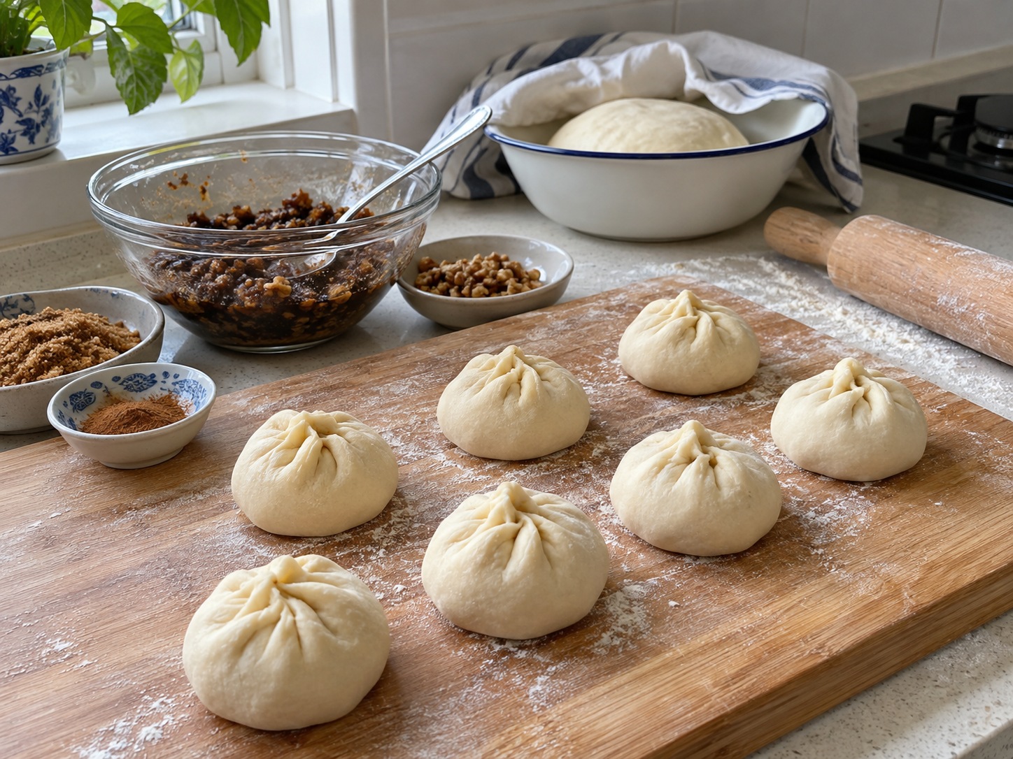 Korean Hotteok na may Brown Sugar — Kurutin upang isara nang mahigpit ang masa