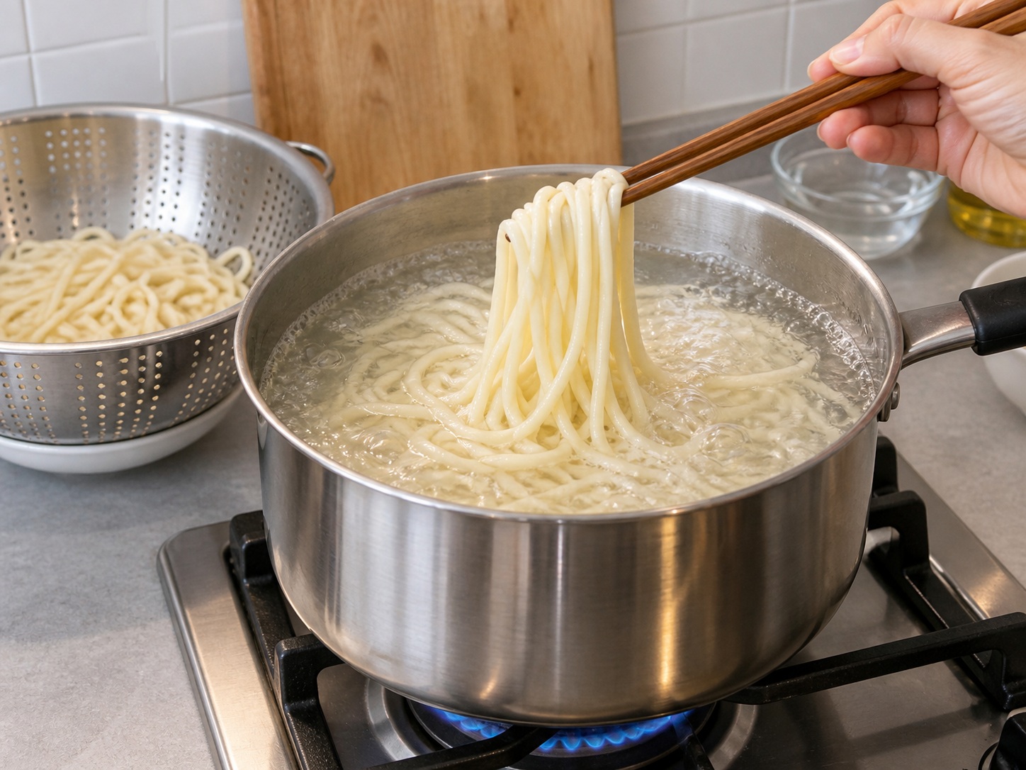 韓式炸醬麵 — 煮滾新鮮韓式小麥麵