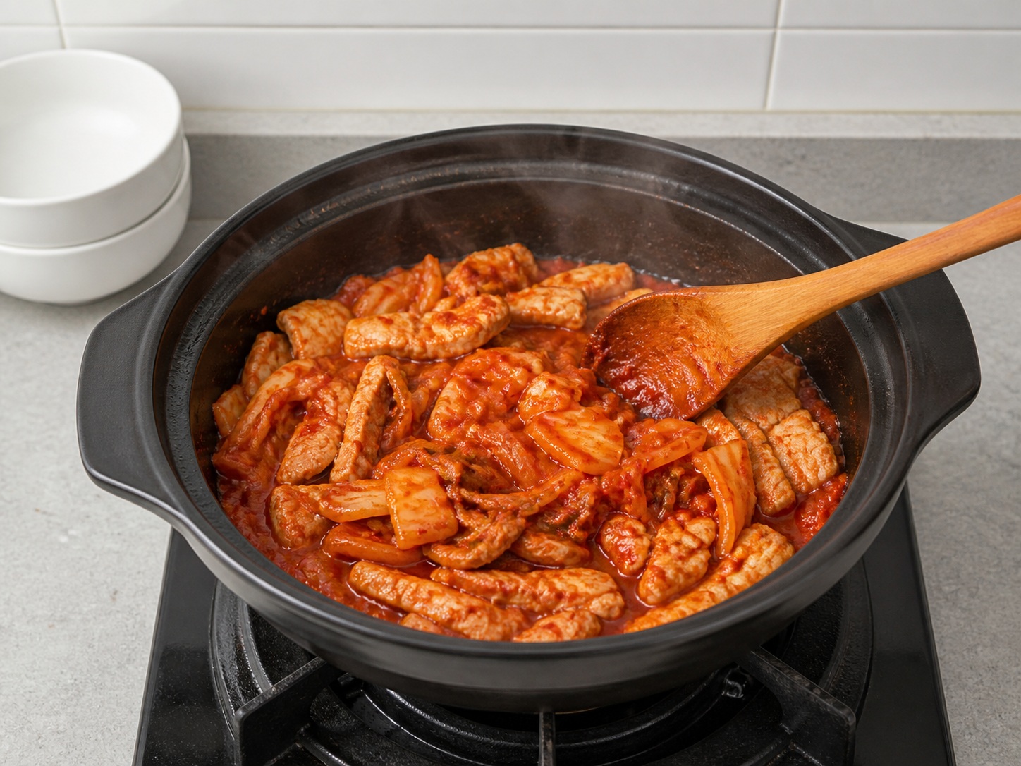 Korean Kimchi Stew with Pork and Tofu — Add gochujang