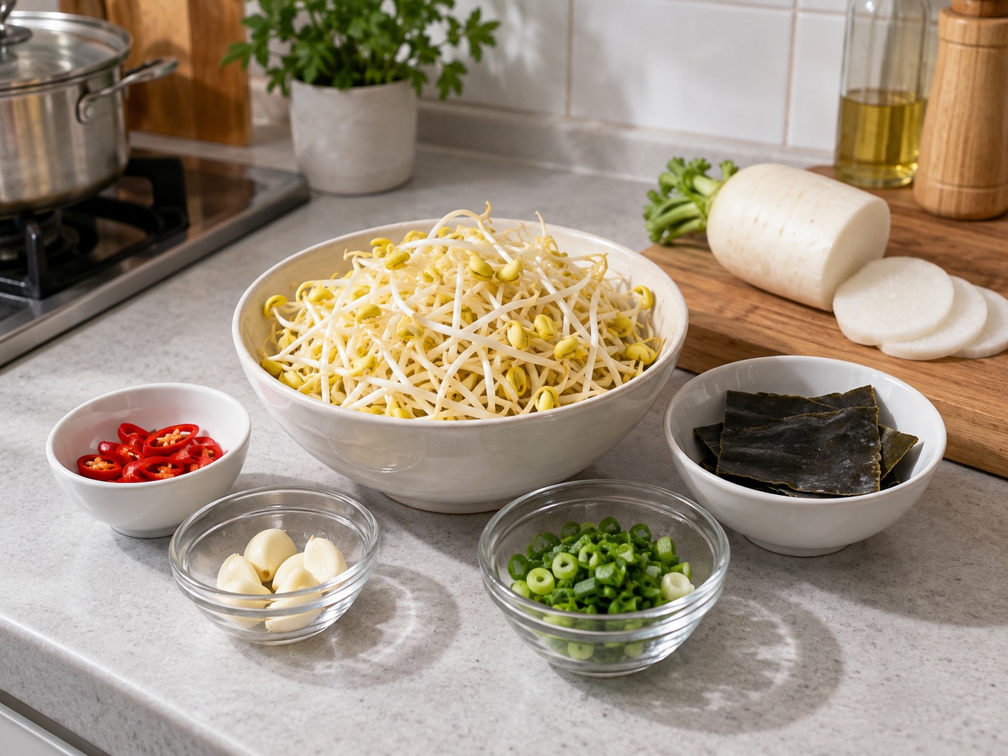 Korean Soybean Sprout Soup — ingredients