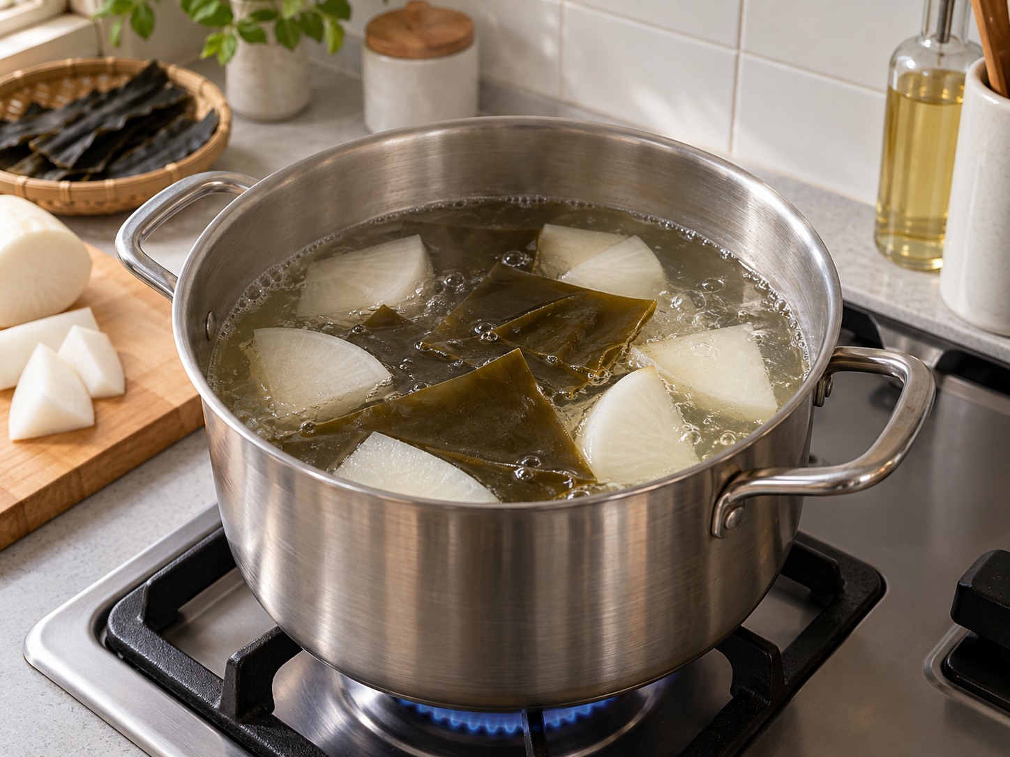 Korean Soybean Sprout Soup — Make kelp-radish stock