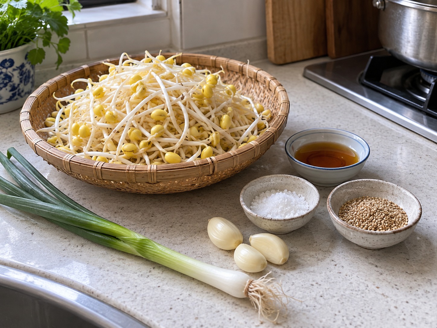 韓式麻油拌大豆芽 — 材料