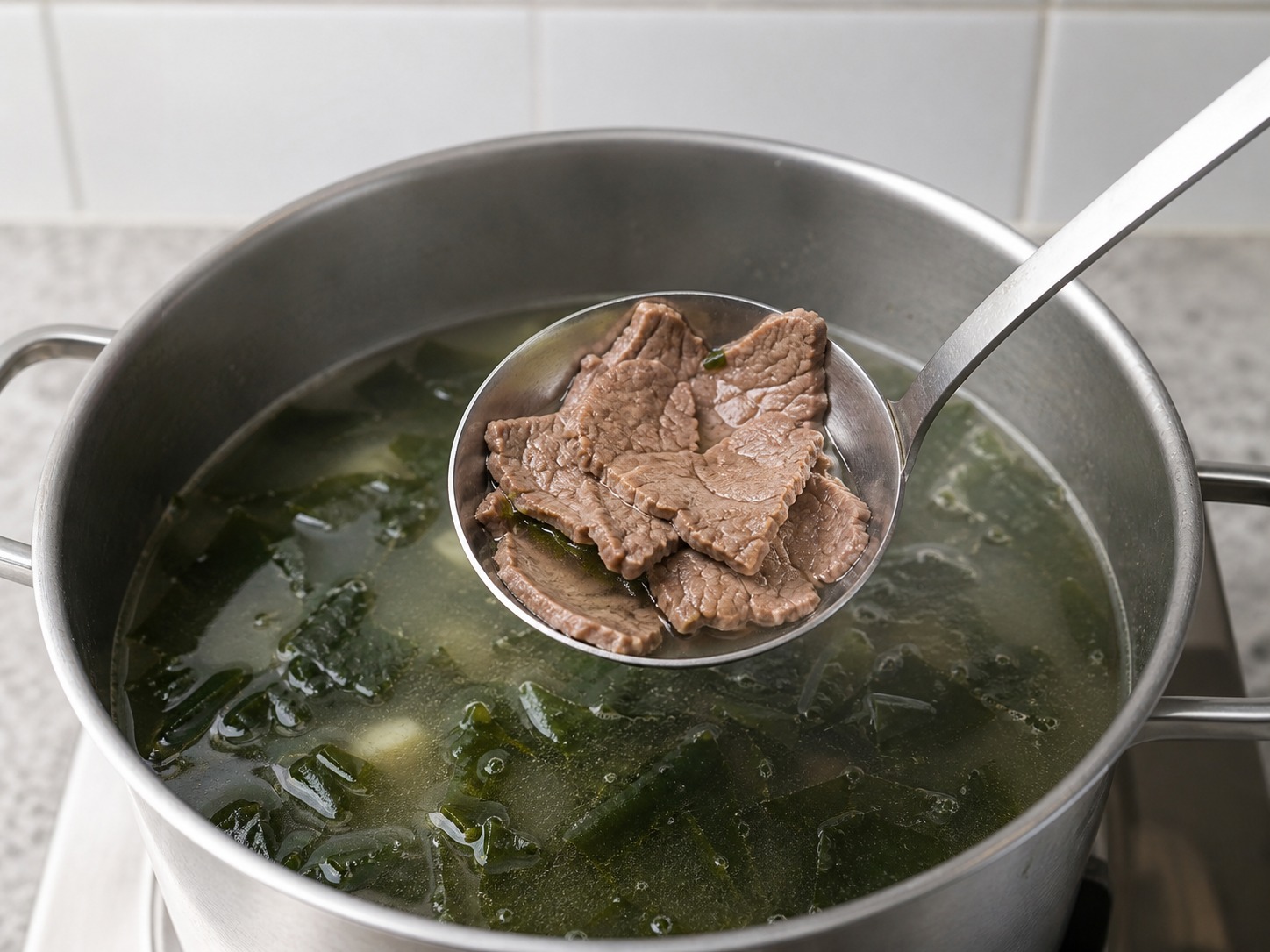 韓式牛肉海帶湯: 檢查牛肉熟度