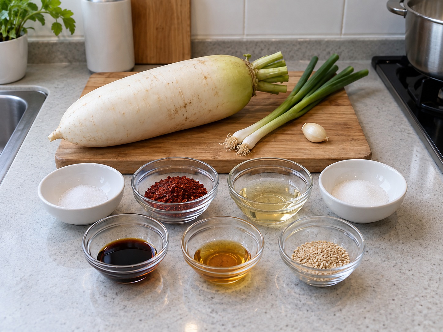 Korean Seasoned Radish Salad — ingredients