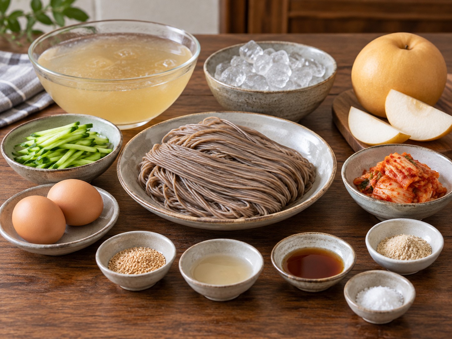 韓式冷蕎麥麵 — 材料