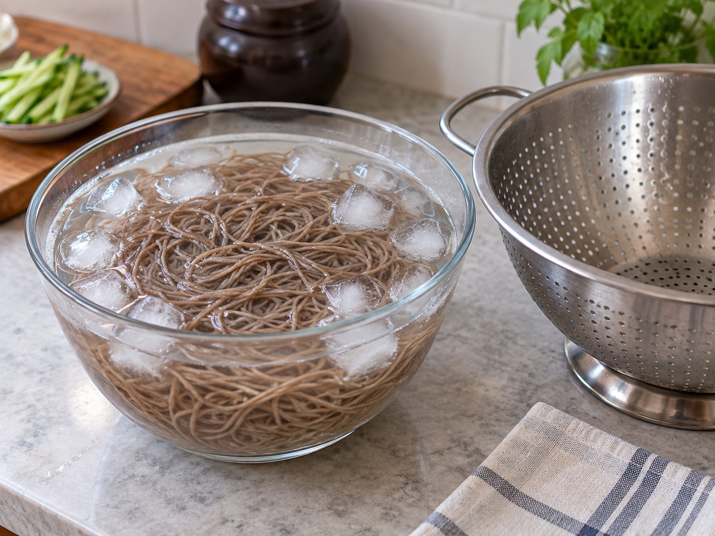 韓式冷蕎麥麵 — 冰鎮瀝乾