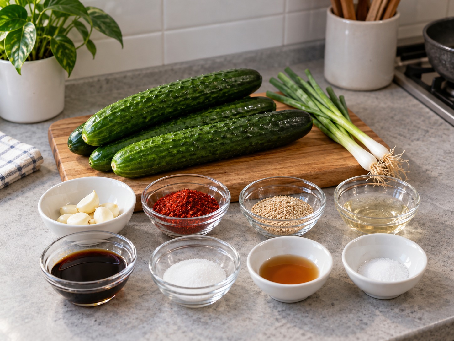 Salad Mentimun Pedas Korea — bahan