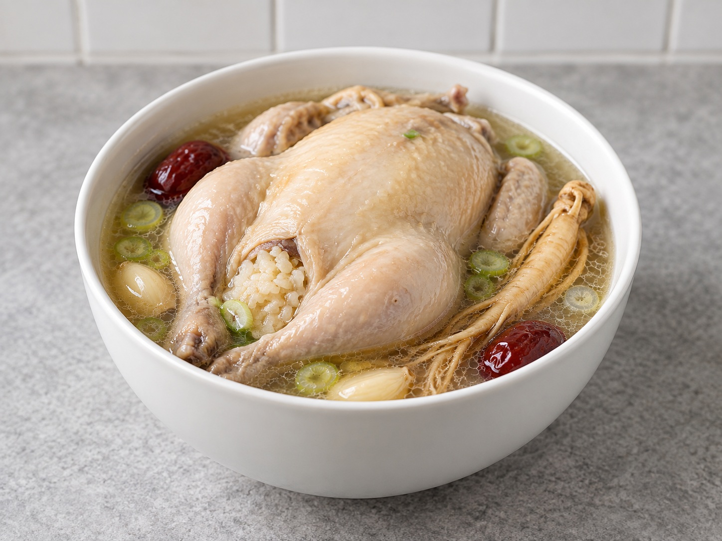 Korean Samgyetang — finished dish