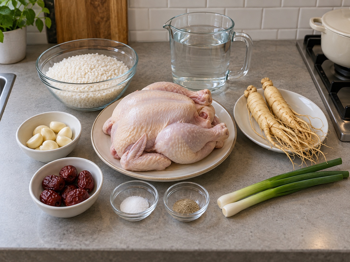 Korean Samgyetang — ingredients