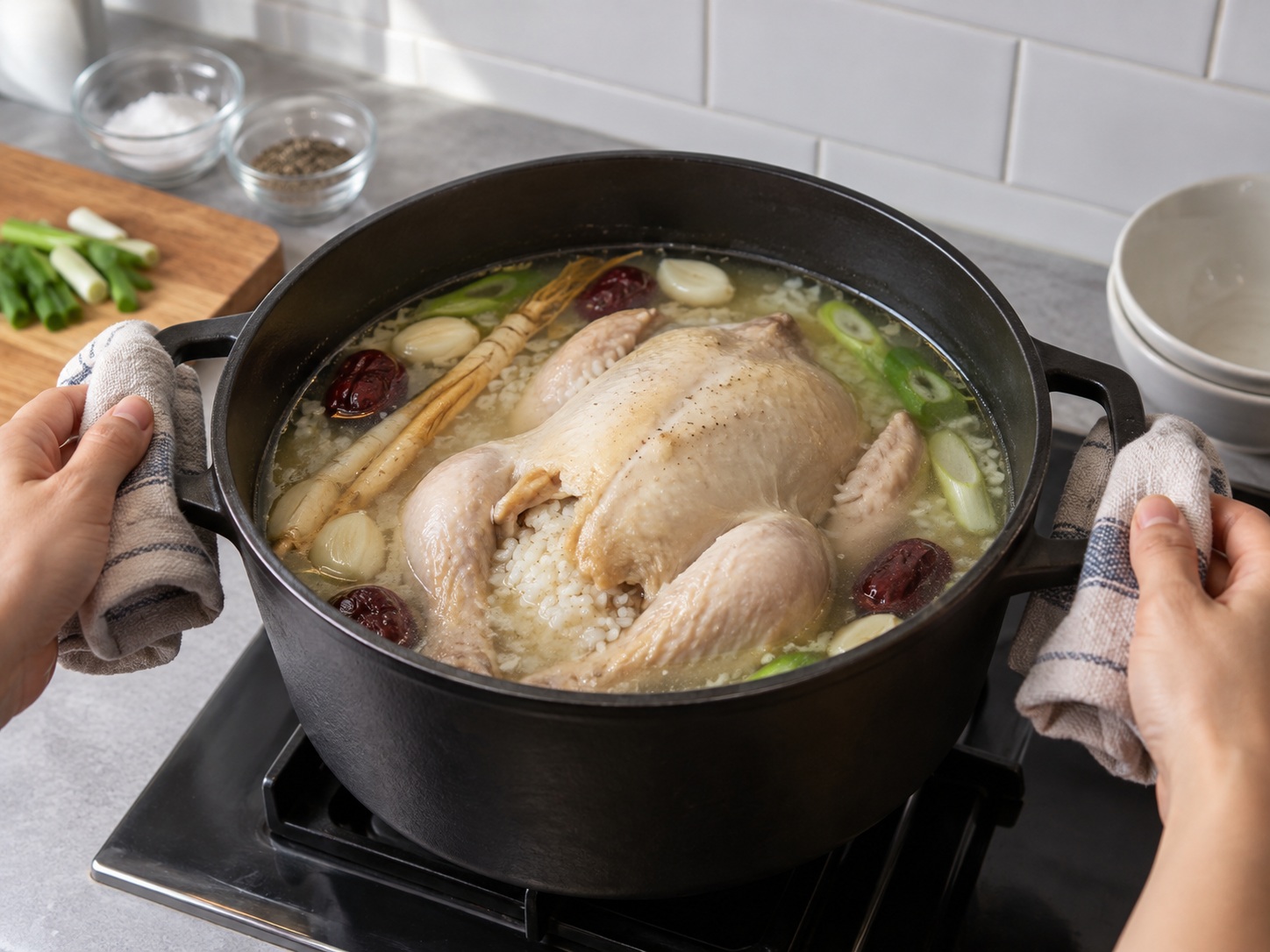 Korean Samgyetang — Rest young whole chicken, 1