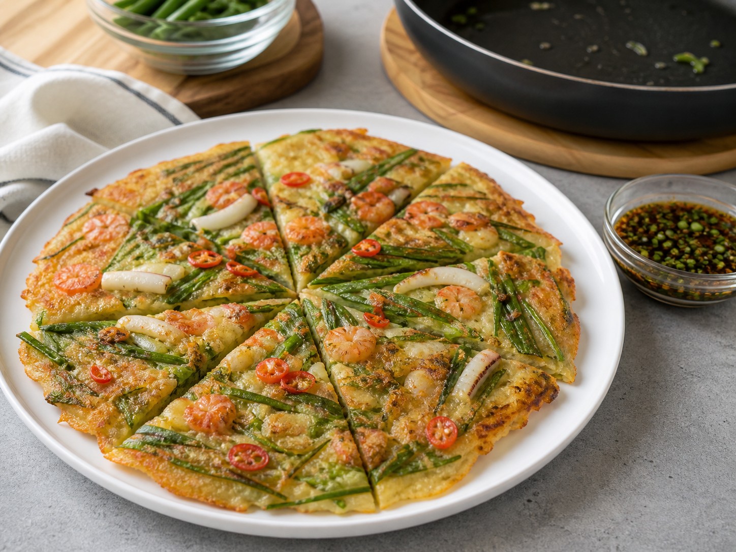 韓式海鮮蔥煎餅完成圖｜Korean Seafood Scallion Pancake