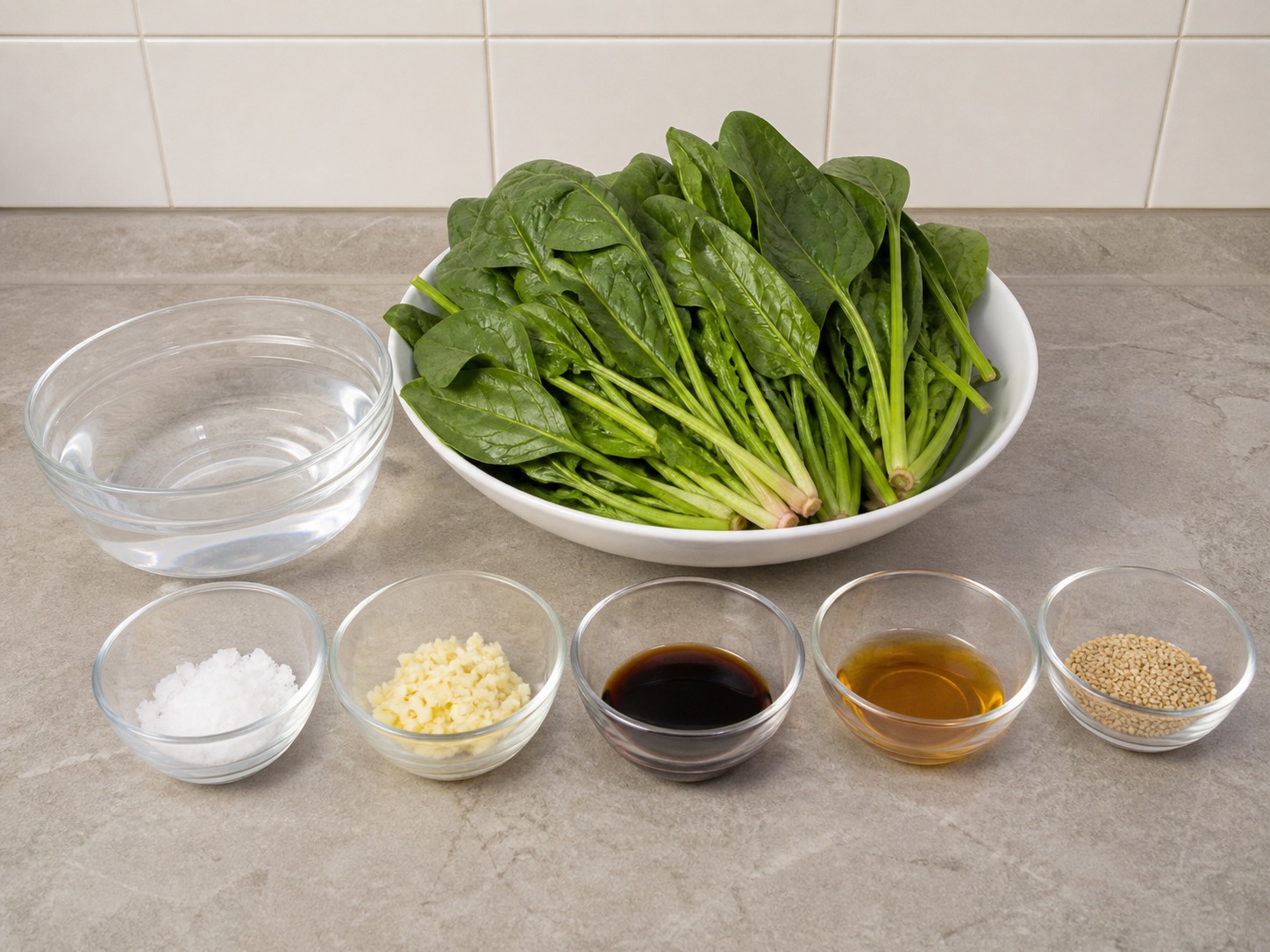 Korean Seasoned Spinach — ingredients overview
