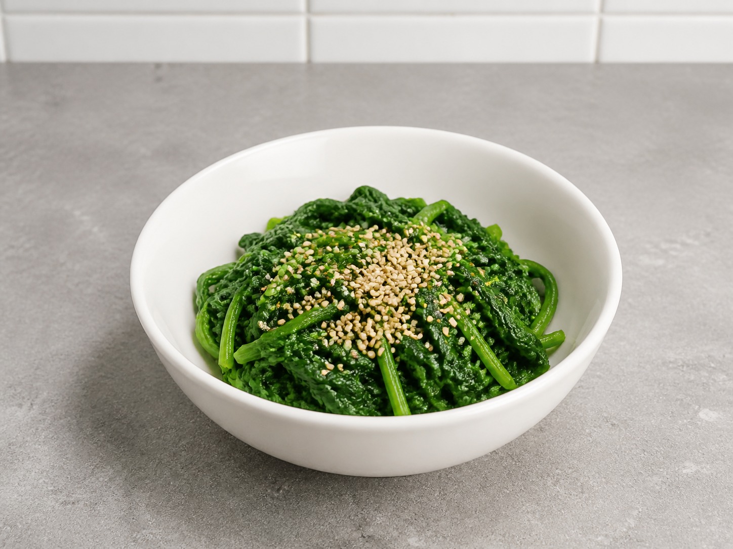 Korean Seasoned Spinach — Add sesame