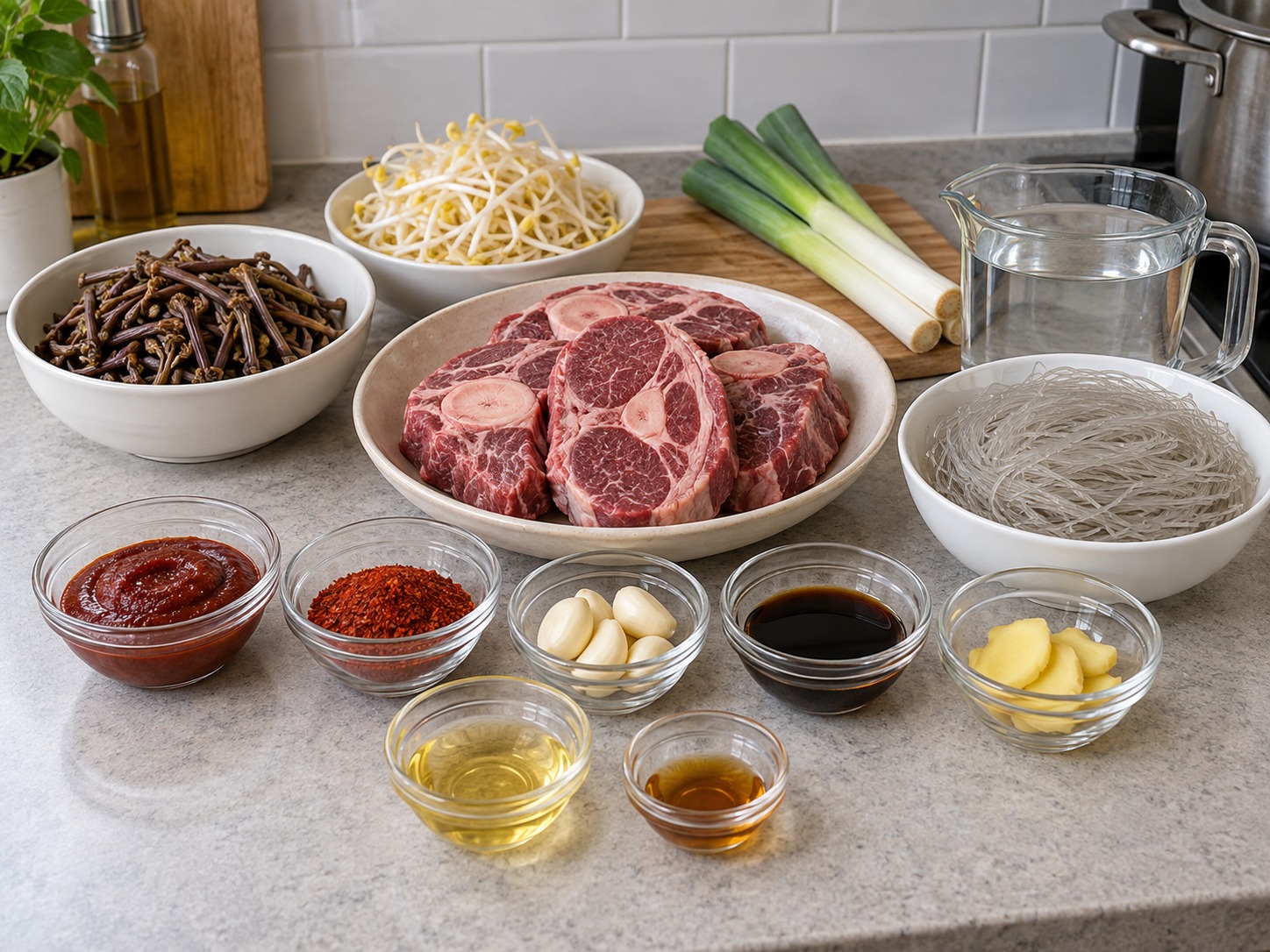韓式辣牛肉湯 — 材料