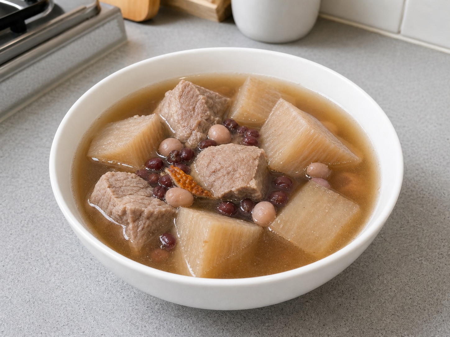 粉葛赤小豆瘦肉湯 Kudzu Root Red Bean Lean Pork Soup