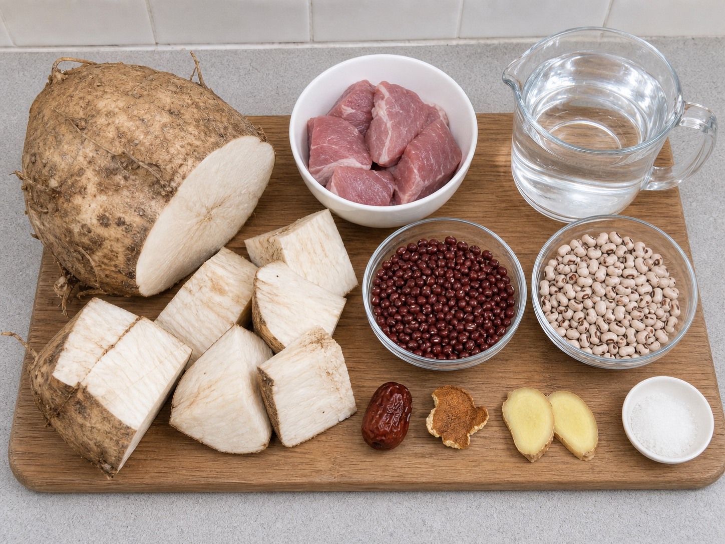 粉葛赤小豆瘦肉湯主要材料總覽