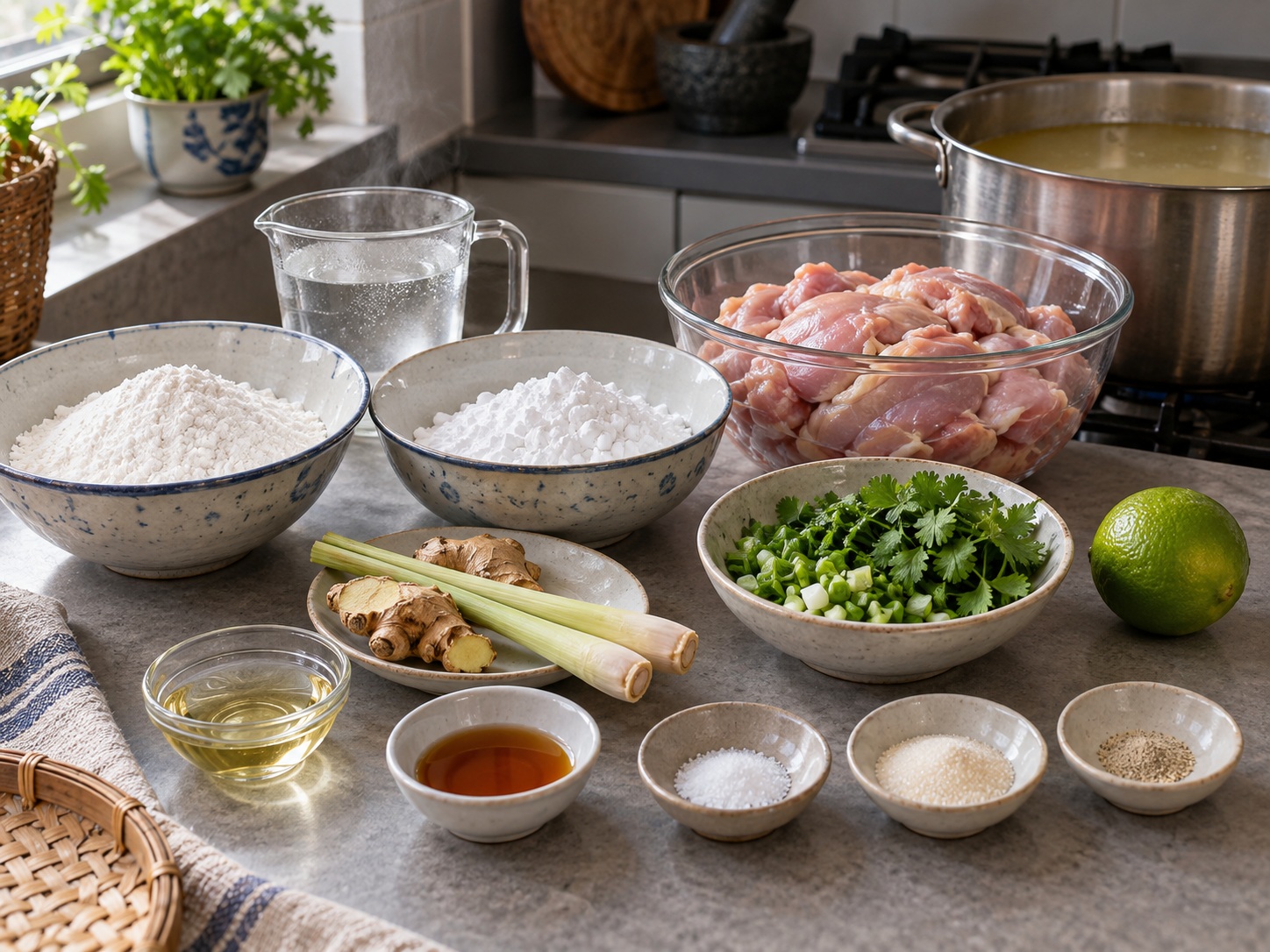 Laotian Khao Piak Sen — ingredients