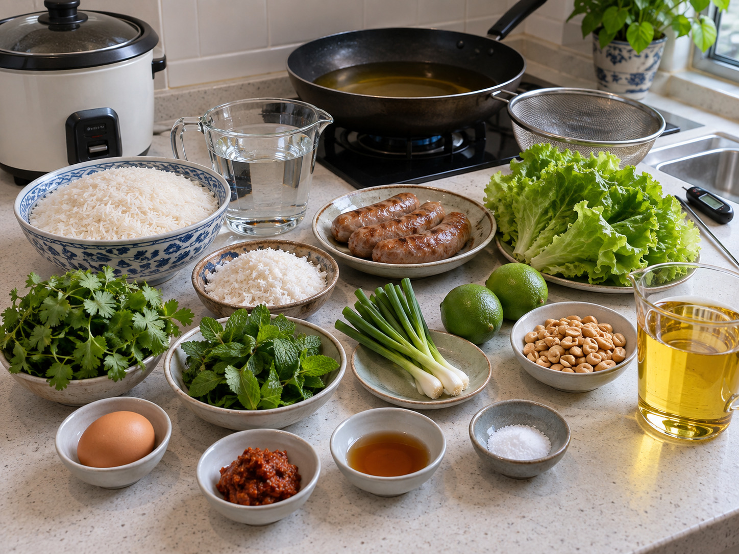 老撾香脆米飯沙律 Nam Khao — 材料