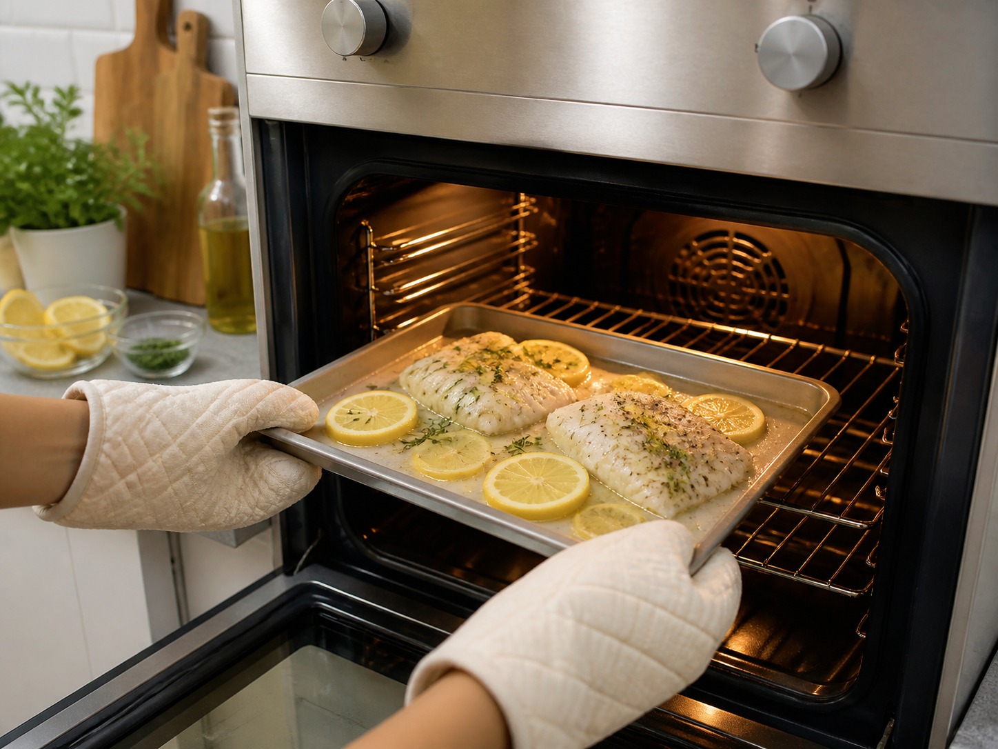 Fillet Ikan Panggang Lemon dan Herba — langkah 9