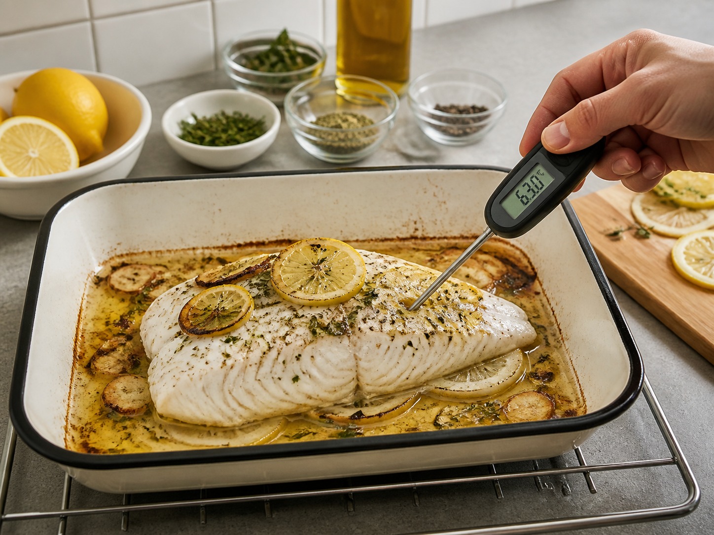 Fillet Ikan Panggang Lemon dan Herba — langkah 10