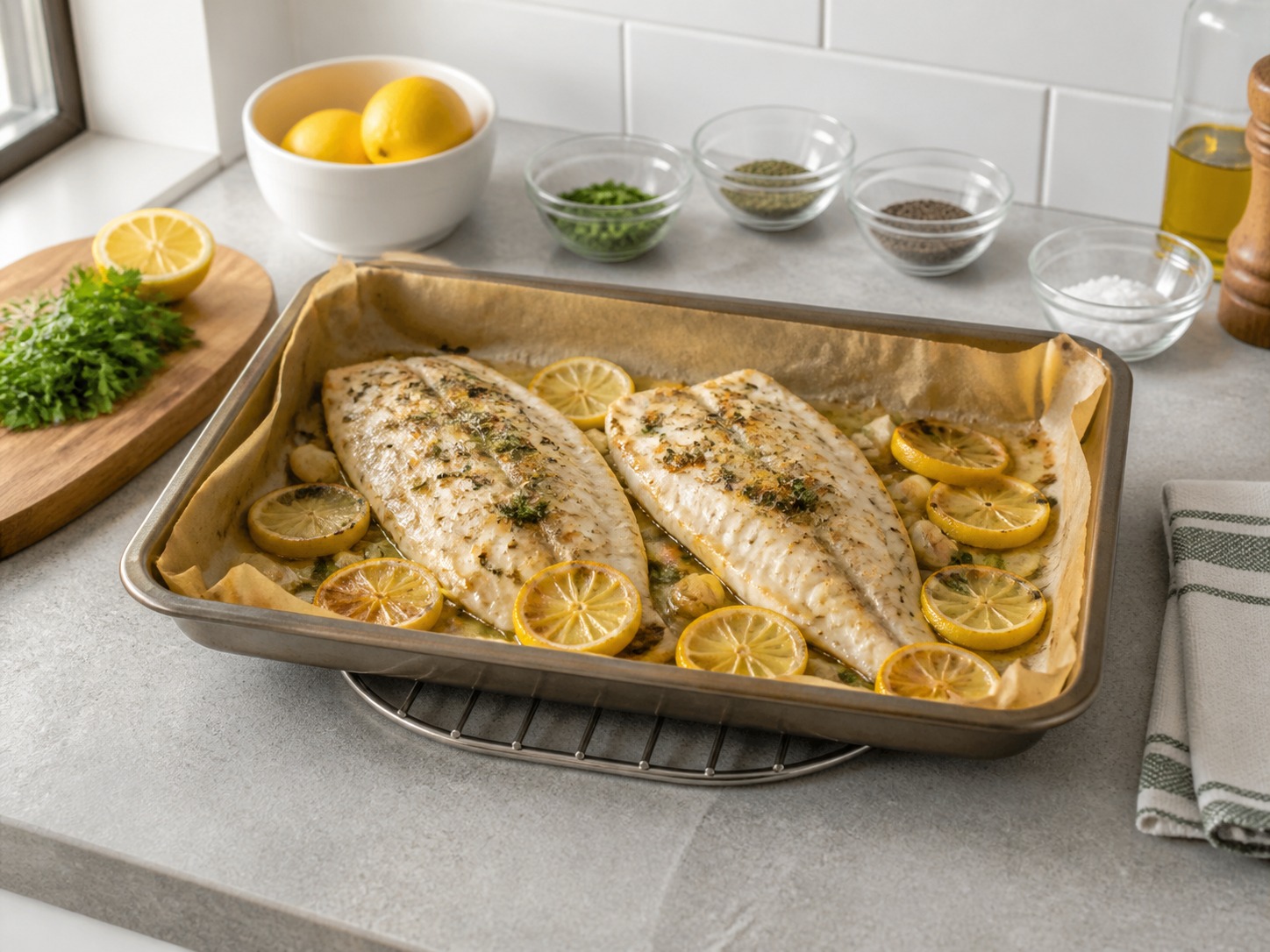 Fillet Ikan Panggang Lemon dan Herba — langkah 11