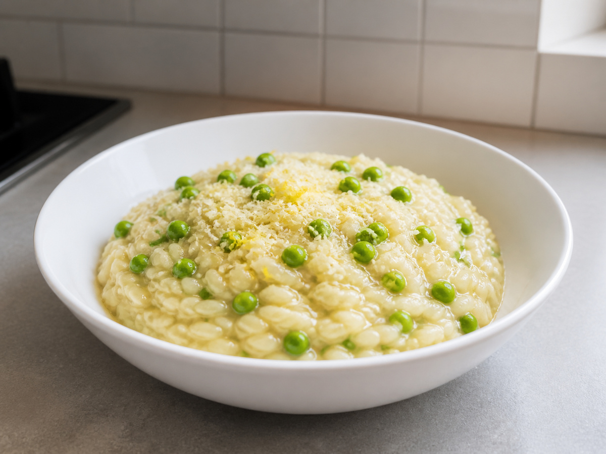 Risotto Lemon dan Kacang Polong finished dish
