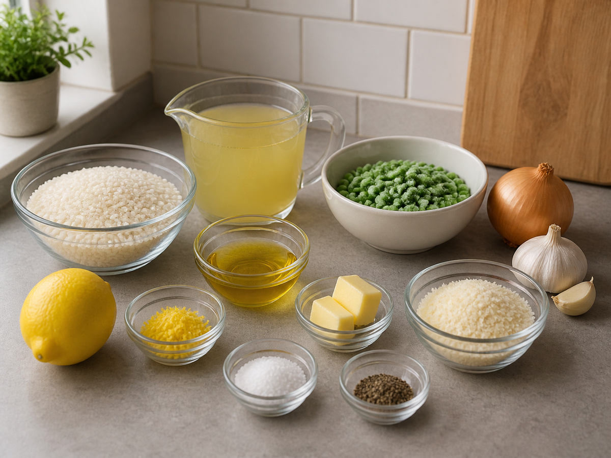 Risotto Lemon dan Kacang Polong ingredient overview