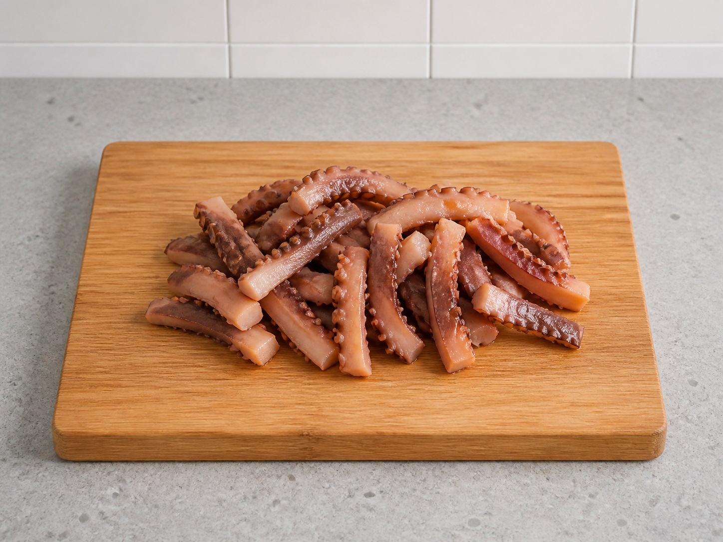 Lotus Root, Dried Octopus and Pork Bone Soup — Cut the octopus