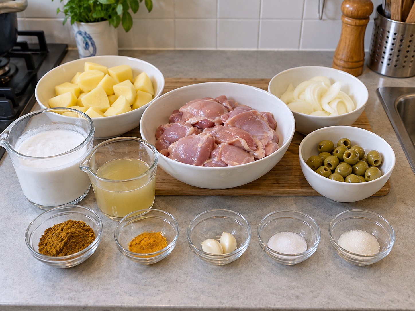 Ayam Portugis Makau — bahan
