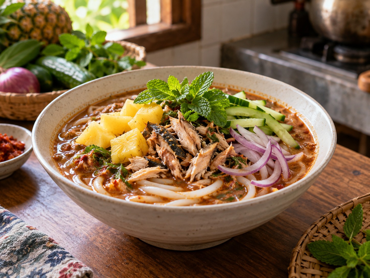 Malaysian Assam Laksa — finished dish
