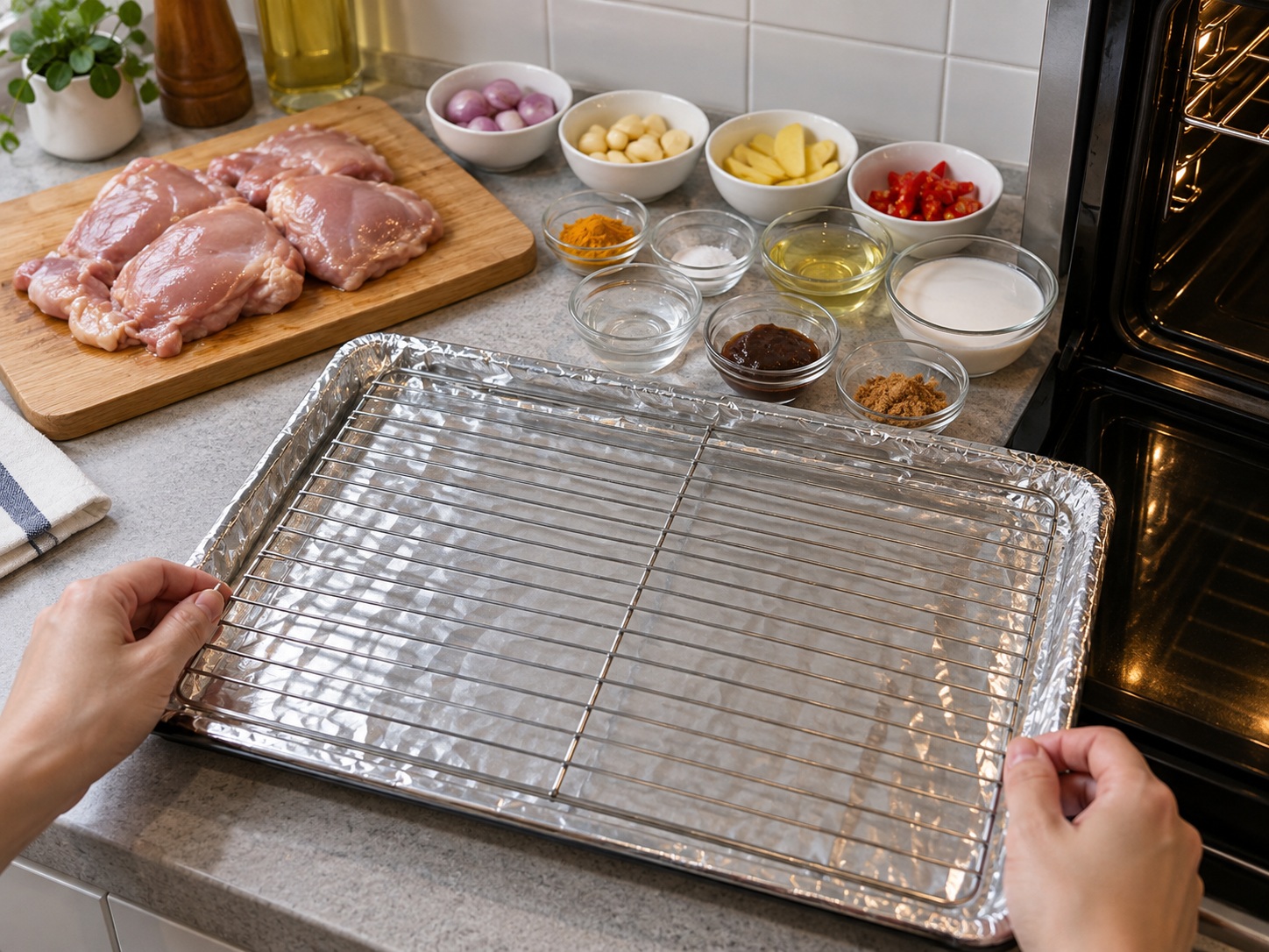 Ayam Percik Malaysia — Panaskan oven