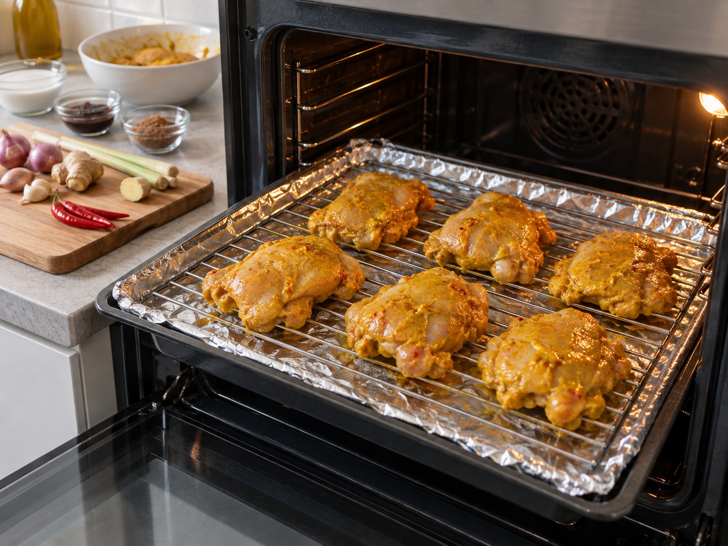 Ayam Percik Malaysia — Mulai panggang
