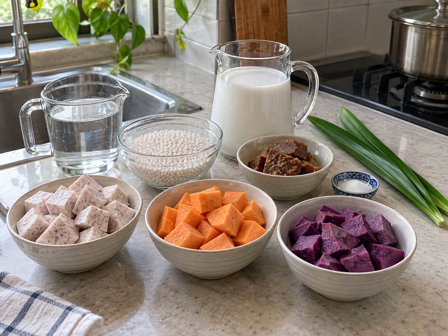Malaysian Bubur Cha Cha — ingredients