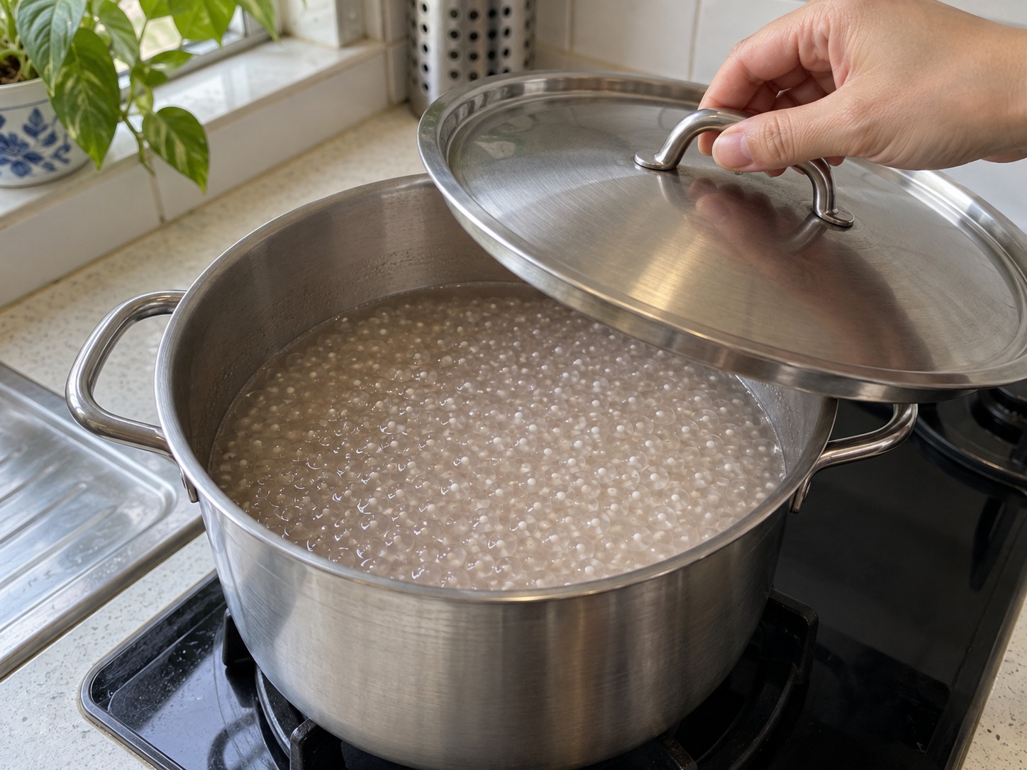 Malaysian Bubur Cha Cha — Cook and rest the tapioca