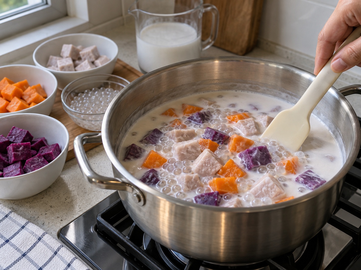 Malaysian Bubur Cha Cha — Combine roots and tapioca