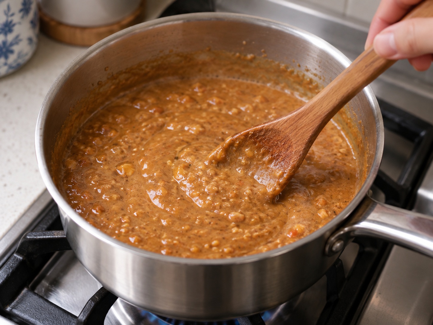 Sate Ayam Malaysia dengan Saus Kacang — Masak saus kacang