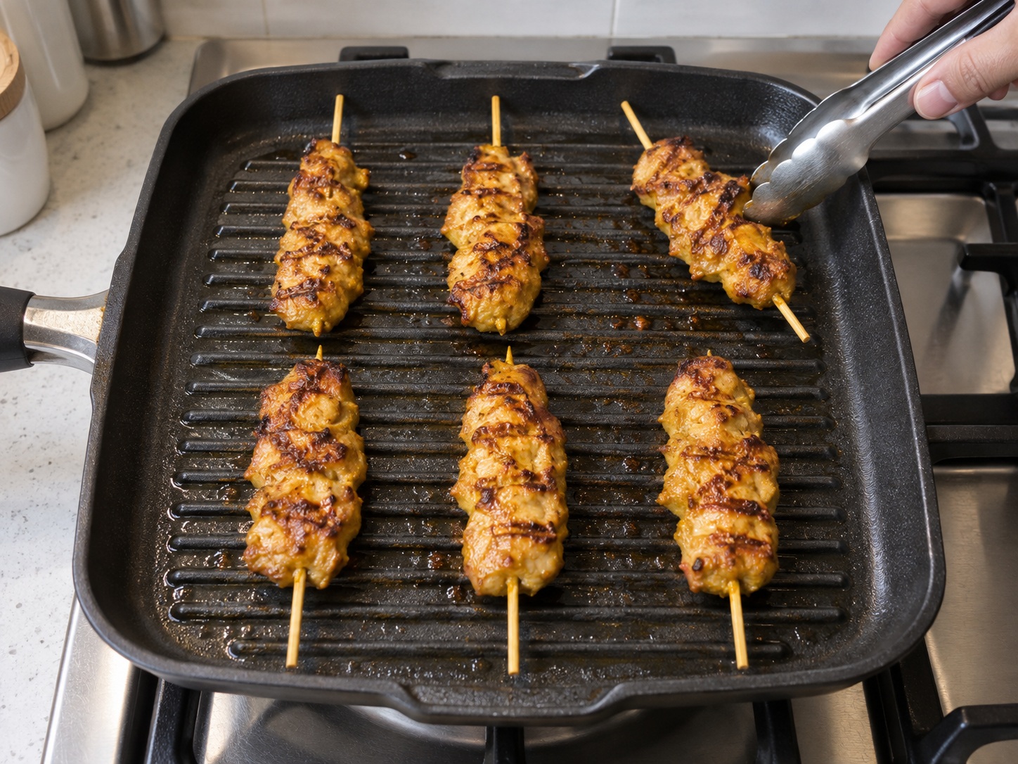 Sate Ayam Malaysia dengan Saus Kacang — Balik dan matangkan