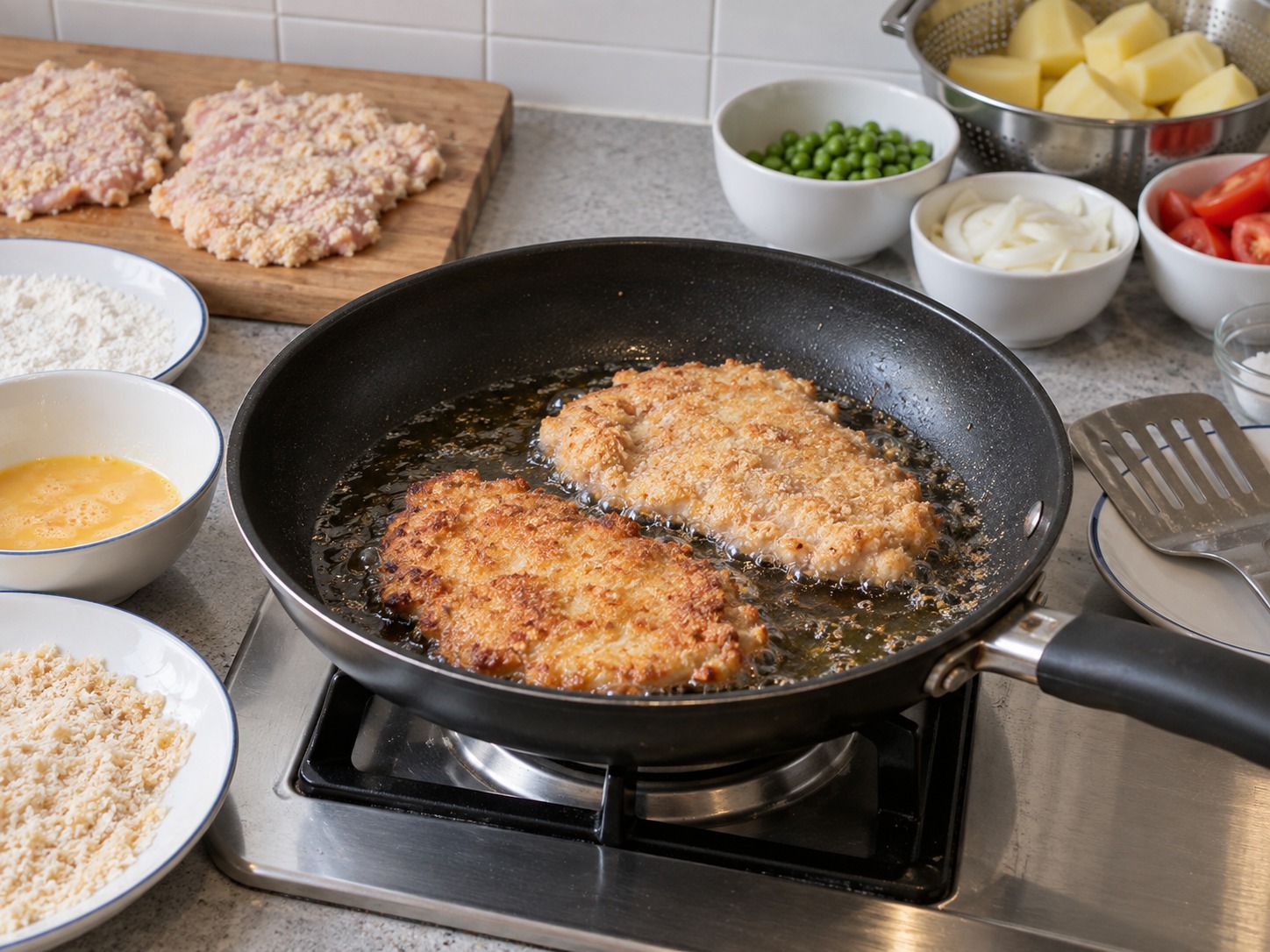Chicken Chop Hainan Malaysia — Panaskan minyak lalu goreng ayam