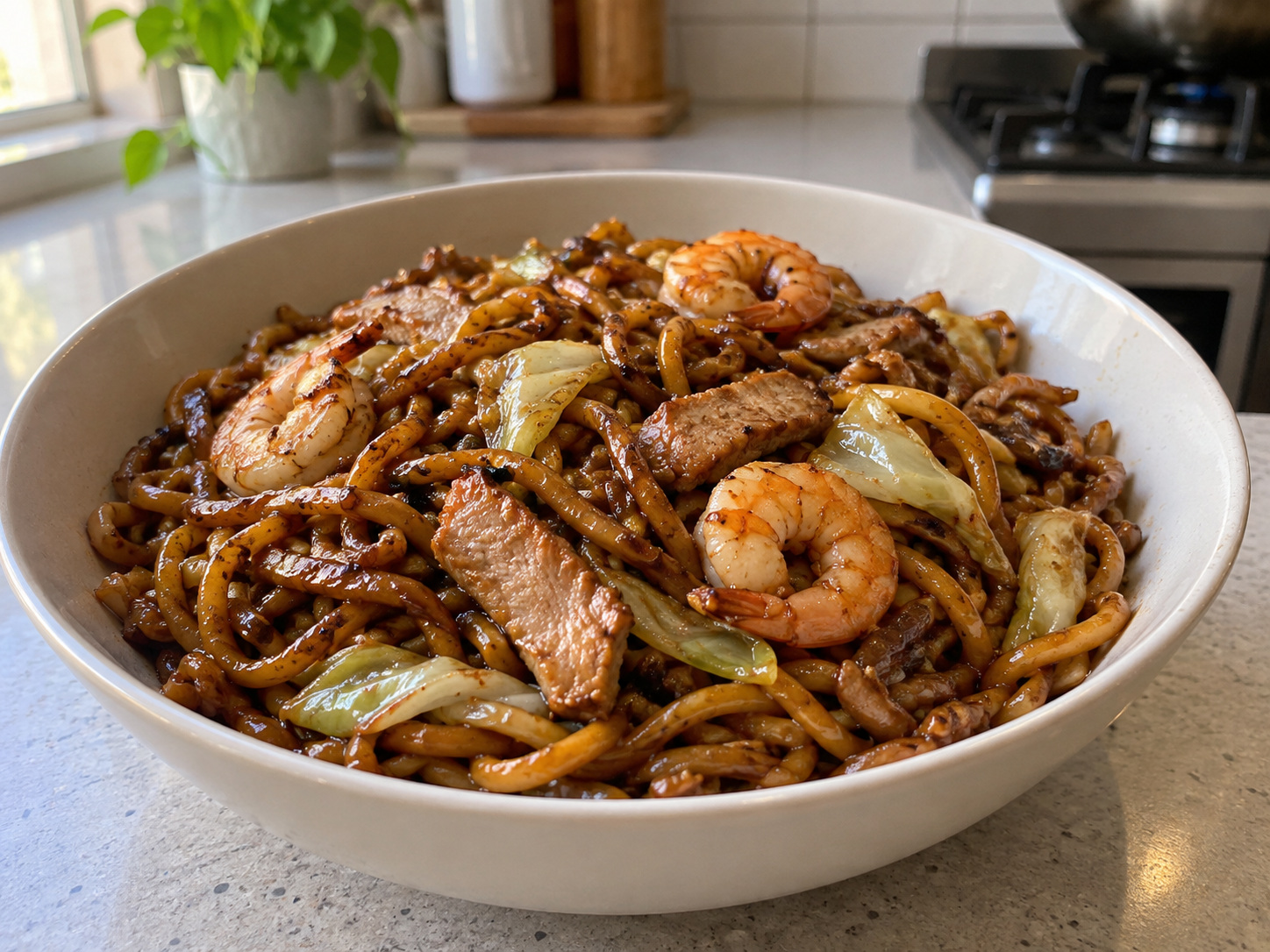 Mi Hokkien Malaysia — hidangan selesai