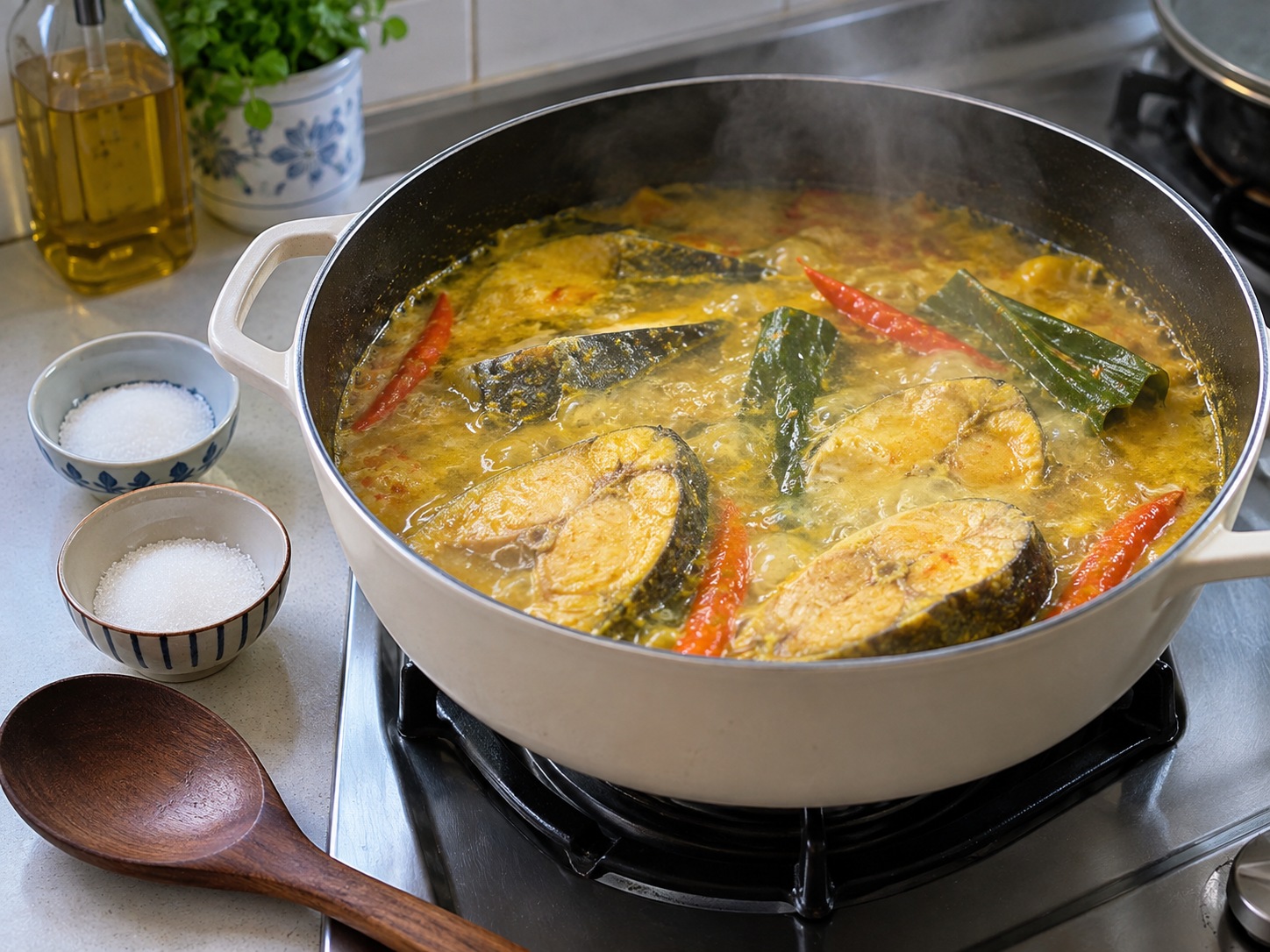 馬來西亞發酵榴槤巴丁魚 Ikan Patin Tempoyak — 加入鹽和糖