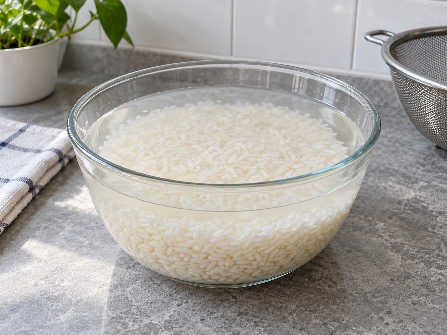 Malaysian Pandan Coconut Kuih Seri Muka — Soak rice