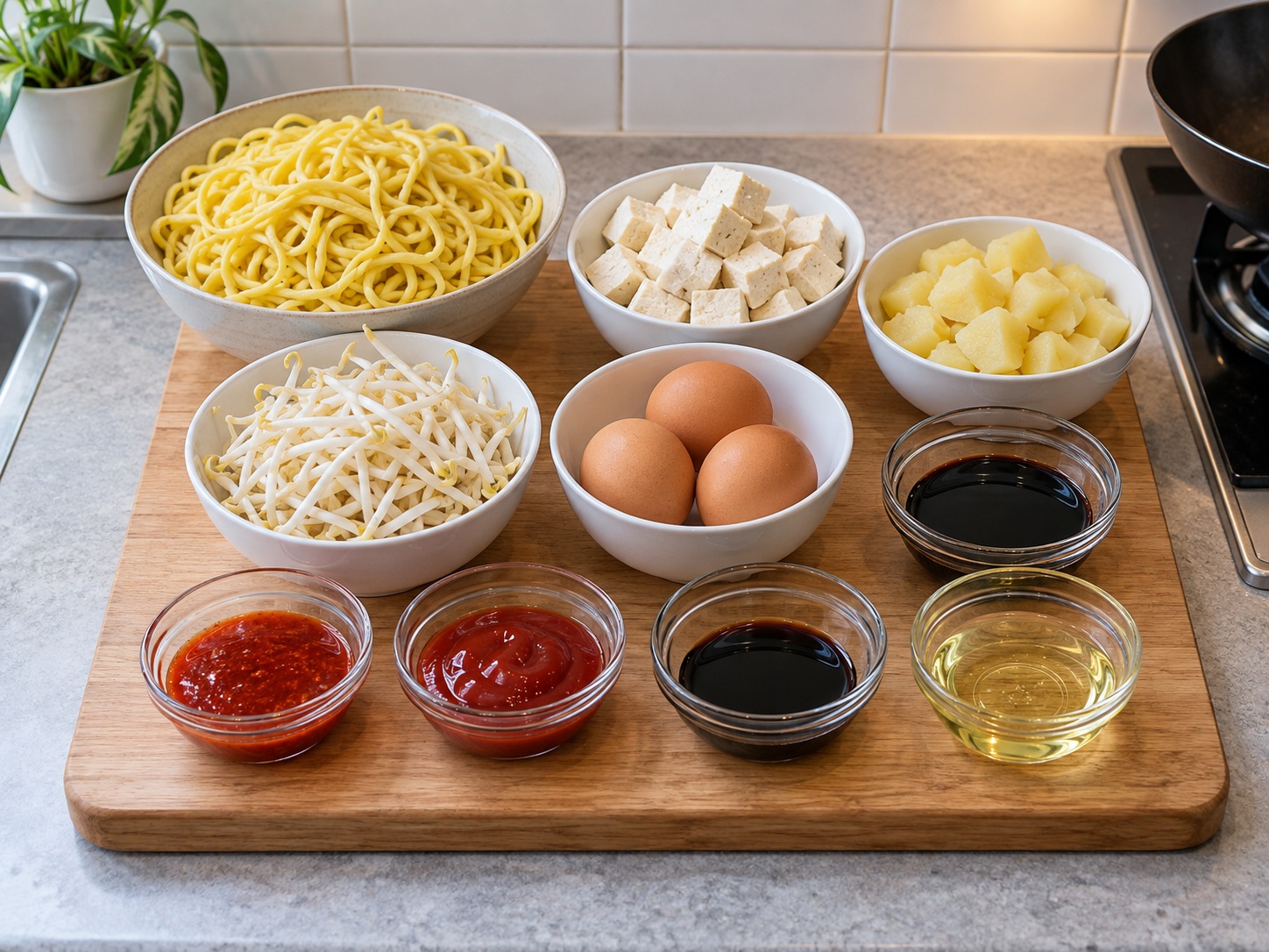 Mee Goreng Mamak Malaysia — bahan