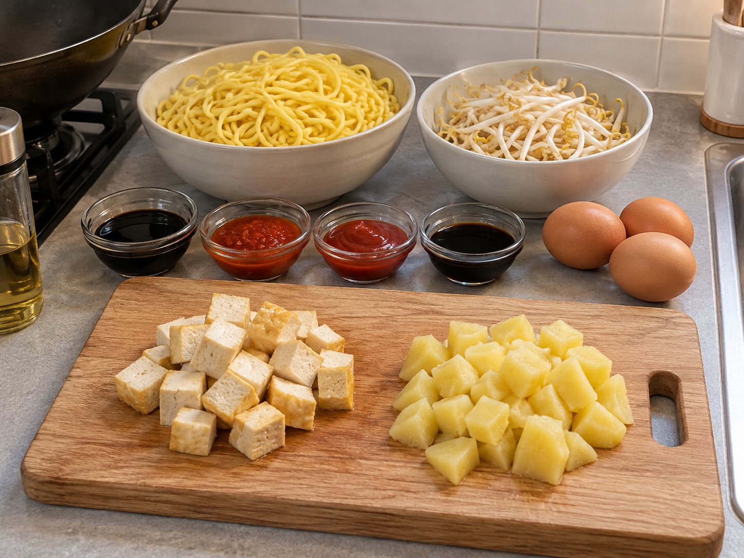 Mee Goreng Mamak Malaysia — Siapkan bahan