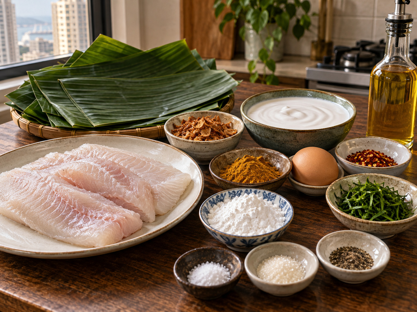 馬來西亞麻坡蕉葉烤烏達魚糕 — 材料